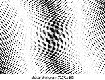 Abstract halftone wave dotted background. Monochrome grunge pattern with square.  Vector modern pop art texture for posters, sites, cover, business cards, postcards, art labels layout, stickers.
