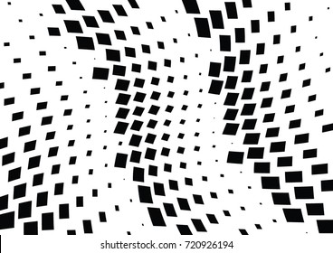 Abstract halftone wave dotted background. Monochrome grunge pattern with square.  Vector modern pop art texture for posters, sites, cover, business cards, postcards, art labels layout, stickers.