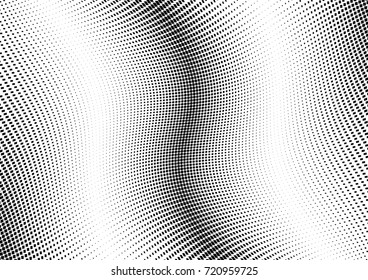 Abstract halftone wave dotted background. Monochrome grunge pattern with square.  Vector modern pop art texture for posters, sites, cover, business cards, postcards, art labels layout, stickers.