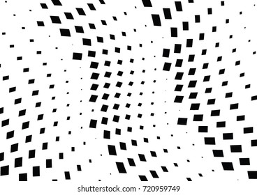 Abstract halftone wave dotted background. Monochrome grunge pattern with square.  Vector modern pop art texture for posters, sites, cover, business cards, postcards, art labels layout, stickers.