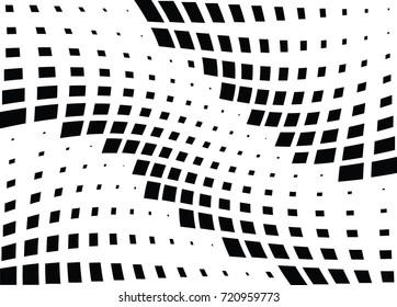 Abstract halftone wave dotted background. Monochrome grunge pattern with square.  Vector modern pop art texture for posters, sites, cover, business cards, postcards, art labels layout, stickers.