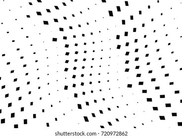 Abstract halftone wave dotted background. Monochrome grunge pattern with square.  Vector modern pop art texture for posters, sites, cover, business cards, postcards, art labels layout, stickers.