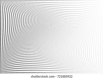 Abstract halftone wave dotted background. Futuristic grunge pattern, dot, circles.  Vector modern optical pop art texture for posters, sites, business cards, cover, labels mock-up, stickers layout