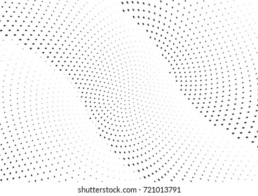 Abstract halftone wave dotted background. Monochrome futuristic grunge pattern, stars.  Vector modern optical pop art texture for posters, site, postcard, cover, labels, vintage sticker mock-up layout