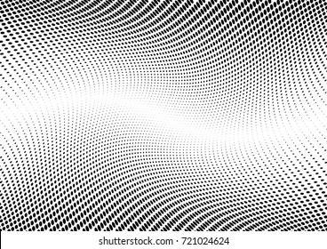 Abstract halftone wave dotted background. Futuristic grunge pattern, dot, circles.  Vector modern optical pop art texture for posters, sites, business cards, cover, labels mock-up, stickers layout