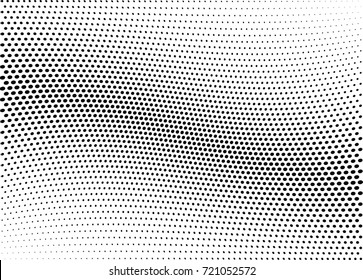 Abstract halftone wave dotted background. Futuristic grunge pattern, dot, circles.  Vector modern optical pop art texture for posters, sites, business cards, cover, labels mock-up, stickers layout