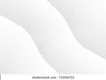 Abstract halftone wave dotted background. Monochrome futuristic grunge pattern, stars.  Vector modern optical pop art texture for posters, site, postcard, cover, labels, vintage sticker mock-up layout