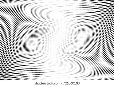 Abstract halftone wave dotted background. Futuristic grunge pattern, dot, circles.  Vector modern optical pop art texture for posters, sites, business cards, cover, labels mock-up, stickers layout
