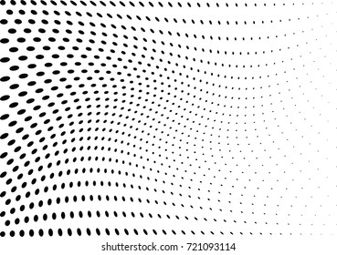 Abstract halftone wave dotted background. Futuristic grunge pattern, dot, circles.  Vector modern optical pop art texture for posters, sites, business cards, cover, labels mock-up, stickers layout