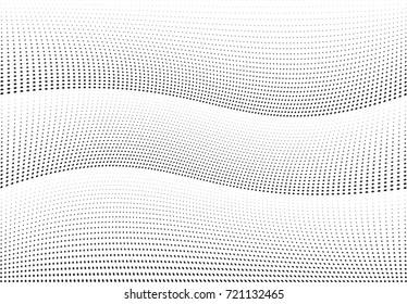 Abstract halftone wave dotted background. Monochrome futuristic grunge pattern, stars.  Vector modern optical pop art texture for posters, site, postcard, cover, labels, vintage sticker mock-up layout