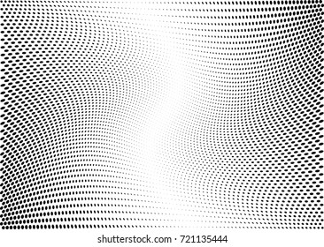 Abstract halftone wave dotted background. Futuristic grunge pattern, dot, circles.  Vector modern optical pop art texture for posters, sites, business cards, cover, labels mock-up, stickers layout