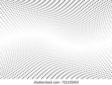 Abstract halftone wave dotted background. Futuristic grunge pattern, dot, circles.  Vector modern optical pop art texture for posters, sites, business cards, cover, labels mock-up, stickers layout