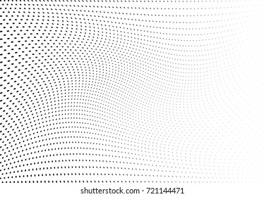 Abstract halftone wave dotted background. Futuristic grunge pattern, dot, circles.  Vector modern optical pop art texture for posters, sites, business cards, cover, labels mock-up, stickers layout