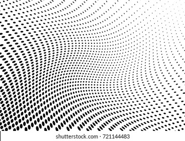 Abstract halftone wave dotted background. Futuristic grunge pattern, dot, circles.  Vector modern optical pop art texture for posters, sites, business cards, cover, labels mock-up, stickers layout