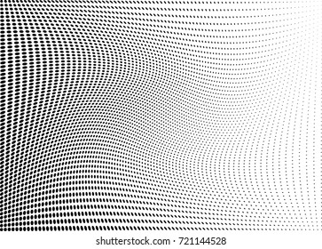 Abstract halftone wave dotted background. Futuristic grunge pattern, dot, circles.  Vector modern optical pop art texture for posters, sites, business cards, cover, labels mock-up, stickers layout