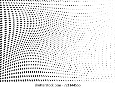 Abstract halftone wave dotted background. Futuristic grunge pattern, dot, circles.  Vector modern optical pop art texture for posters, sites, business cards, cover, labels mock-up, stickers layout