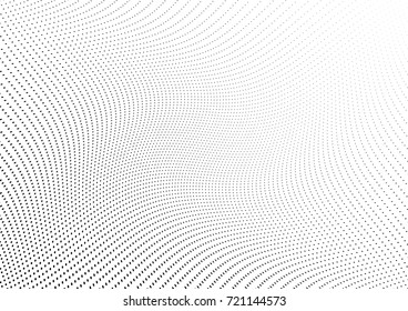 Abstract halftone wave dotted background. Futuristic grunge pattern, dot, circles.  Vector modern optical pop art texture for posters, sites, business cards, cover, labels mock-up, stickers layout