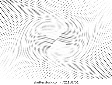 Abstract halftone wave dotted background. Futuristic grunge pattern, dot, circles.  Vector modern optical pop art texture for posters, sites, business cards, cover, labels mock-up, stickers layout