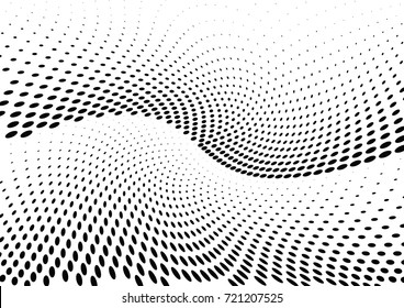 Abstract halftone wave dotted background. Futuristic grunge pattern, dot, circles.  Vector modern optical pop art texture for posters, sites, business cards, cover, labels mock-up, stickers layout