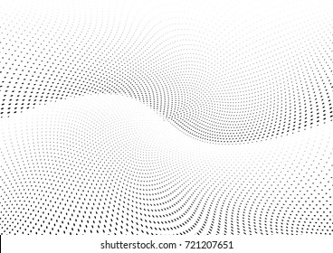 Abstract halftone wave dotted background. Futuristic grunge pattern, dot, circles.  Vector modern optical pop art texture for posters, sites, business cards, cover, labels mock-up, stickers layout