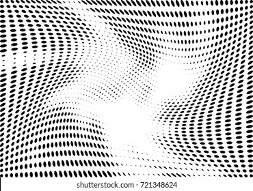 Abstract halftone wave dotted background. Futuristic grunge pattern, dot, circles.  Vector modern optical pop art texture for posters, sites, business cards, cover, labels mock-up, stickers layout