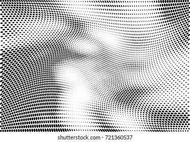 Abstract halftone wave dotted background. Futuristic grunge pattern, dot, circles.  Vector modern optical pop art texture for posters, sites, business cards, cover, labels mock-up, stickers layout