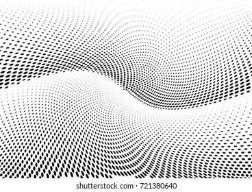 Abstract halftone wave dotted background. Futuristic grunge pattern, dot, circles.  Vector modern optical pop art texture for posters, sites, business cards, cover, labels mock-up, stickers layout
