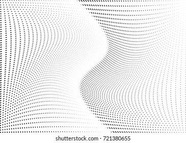 Abstract halftone wave dotted background. Futuristic grunge pattern, dot, circles.  Vector modern optical pop art texture for posters, sites, business cards, cover, labels mock-up, stickers layout