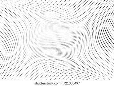 Abstract halftone wave dotted background. Futuristic grunge pattern, dot, circles.  Vector modern optical pop art texture for posters, sites, business cards, cover, labels mock-up, stickers layout