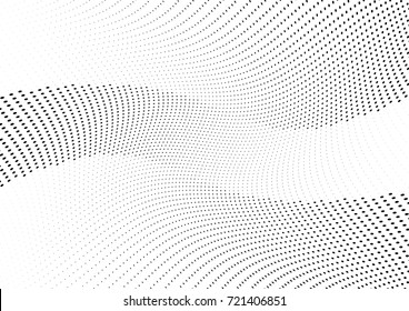 Abstract halftone wave dotted background. Futuristic grunge pattern, dot, circles.  Vector modern optical pop art texture for posters, sites, business cards, cover, labels mock-up, stickers layout
