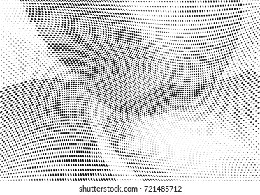 Abstract halftone wave dotted background. Futuristic grunge pattern, dot, circles.  Vector modern optical pop art texture for posters, sites, business cards, cover, labels mock-up, stickers layout