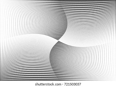 Abstract halftone wave dotted background. Futuristic grunge pattern, dot, circles.  Vector modern optical pop art texture for posters, sites, business cards, cover, labels mock-up, stickers layout