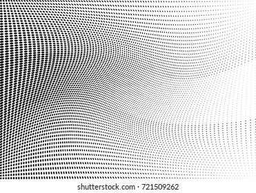 Abstract halftone wave dotted background. Futuristic grunge pattern, dot, circles.  Vector modern optical pop art texture for posters, sites, business cards, cover, labels mock-up, stickers layout