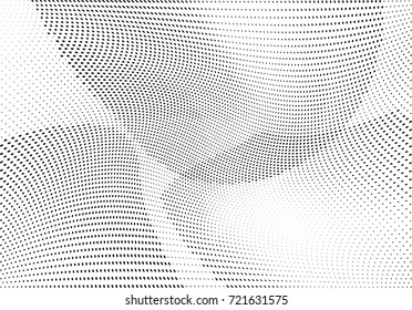 Abstract halftone wave dotted background. Futuristic grunge pattern, dot, circles.  Vector modern optical pop art texture for posters, sites, business cards, cover, labels mock-up, stickers layout