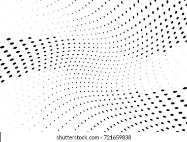 Abstract halftone wave dotted background. Futuristic grunge pattern, dot, circles.  Vector modern optical pop art texture for posters, sites, business cards, cover, labels mock-up, stickers layout