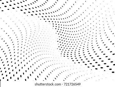 Abstract halftone wave dotted background. Futuristic grunge pattern, dot, circles.  Vector modern optical pop art texture for posters, sites, business cards, cover, labels mock-up, stickers layout