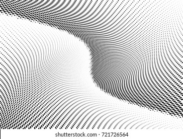 Abstract halftone wave dotted background. Futuristic grunge pattern, dot, circles.  Vector modern optical pop art texture for posters, sites, business cards, cover, labels mock-up, stickers layout