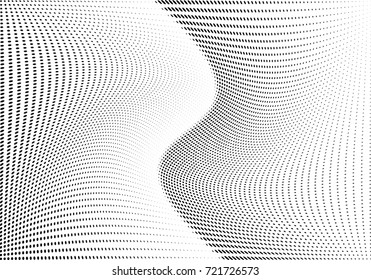 Abstract halftone wave dotted background. Futuristic grunge pattern, dot, circles.  Vector modern optical pop art texture for posters, sites, business cards, cover, labels mock-up, stickers layout