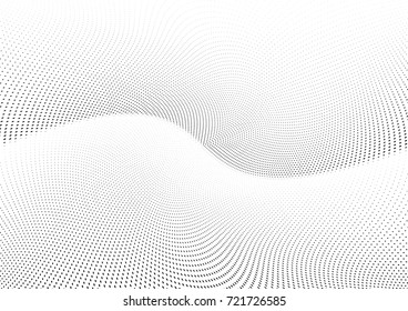 Abstract halftone wave dotted background. Futuristic grunge pattern, dot, circles.  Vector modern optical pop art texture for posters, sites, business cards, cover, labels mock-up, stickers layout