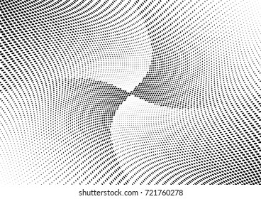 Abstract halftone wave dotted background. Futuristic grunge pattern, dot, circles.  Vector modern optical pop art texture for posters, sites, business cards, cover, labels mock-up, stickers layout