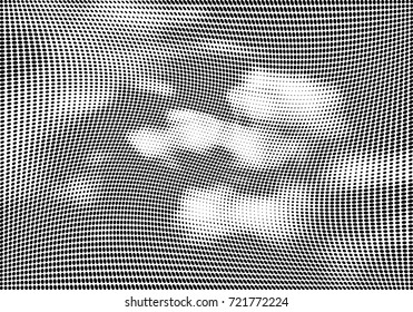 Abstract halftone wave dotted background. Futuristic grunge pattern, dot, circles.  Vector modern optical pop art texture for posters, sites, business cards, cover, labels mock-up, stickers layout