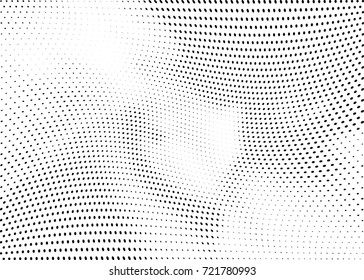 Abstract halftone wave dotted background. Futuristic grunge pattern, dot, circles.  Vector modern optical pop art texture for posters, sites, business cards, cover, labels mock-up, stickers layout