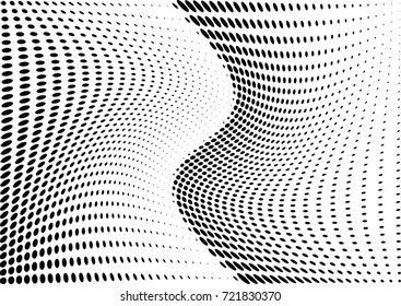 Abstract halftone wave dotted background. Futuristic grunge pattern, dot, circles.  Vector modern optical pop art texture for posters, sites, business cards, cover, labels mock-up, stickers layout
