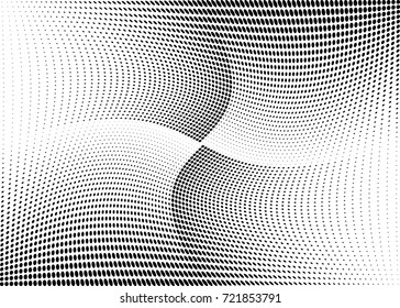 Abstract halftone wave dotted background. Futuristic grunge pattern, dot, circles.  Vector modern optical pop art texture for posters, sites, business cards, cover, labels mock-up, stickers layout