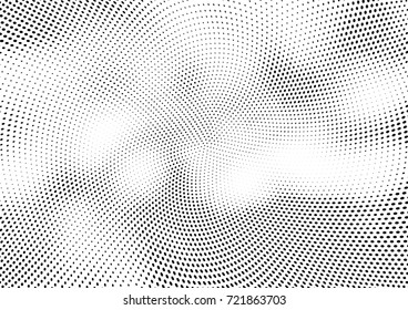 Abstract halftone wave dotted background. Futuristic grunge pattern, dot, circles.  Vector modern optical pop art texture for posters, sites, business cards, cover, labels mock-up, stickers layout