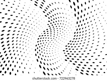 Abstract halftone wave dotted background. Futuristic twisted grunge pattern, dot, circles.  Vector modern optical pop art texture for posters, business cards, cover, labels mock-up, stickers layout