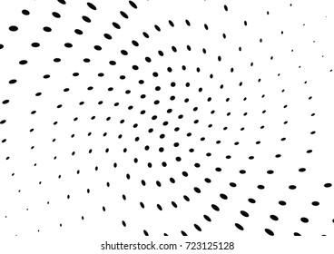 Abstract halftone wave dotted background. Futuristic twisted grunge pattern, dot, circles.  Vector modern optical pop art texture for posters, business cards, cover, labels mock-up, stickers layout