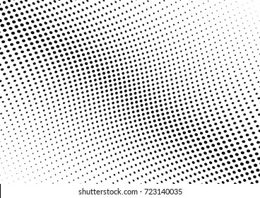 Abstract halftone wave dotted background. Futuristic twisted grunge pattern, dot, circles.  Vector modern optical pop art texture for posters, business cards, cover, labels mock-up, stickers layout