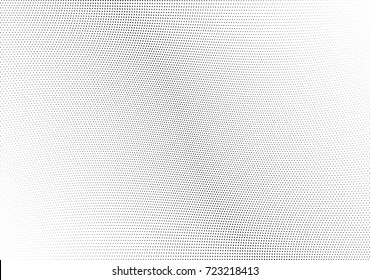 Abstract halftone wave dotted background. Futuristic twisted grunge pattern, dot, circles.  Vector modern optical pop art texture for posters, business cards, cover, labels mock-up, stickers layout