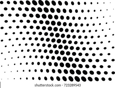 Abstract halftone wave dotted background. Futuristic twisted grunge pattern, dot, circles.  Vector modern optical pop art texture for posters, business cards, cover, labels mock-up, stickers layout